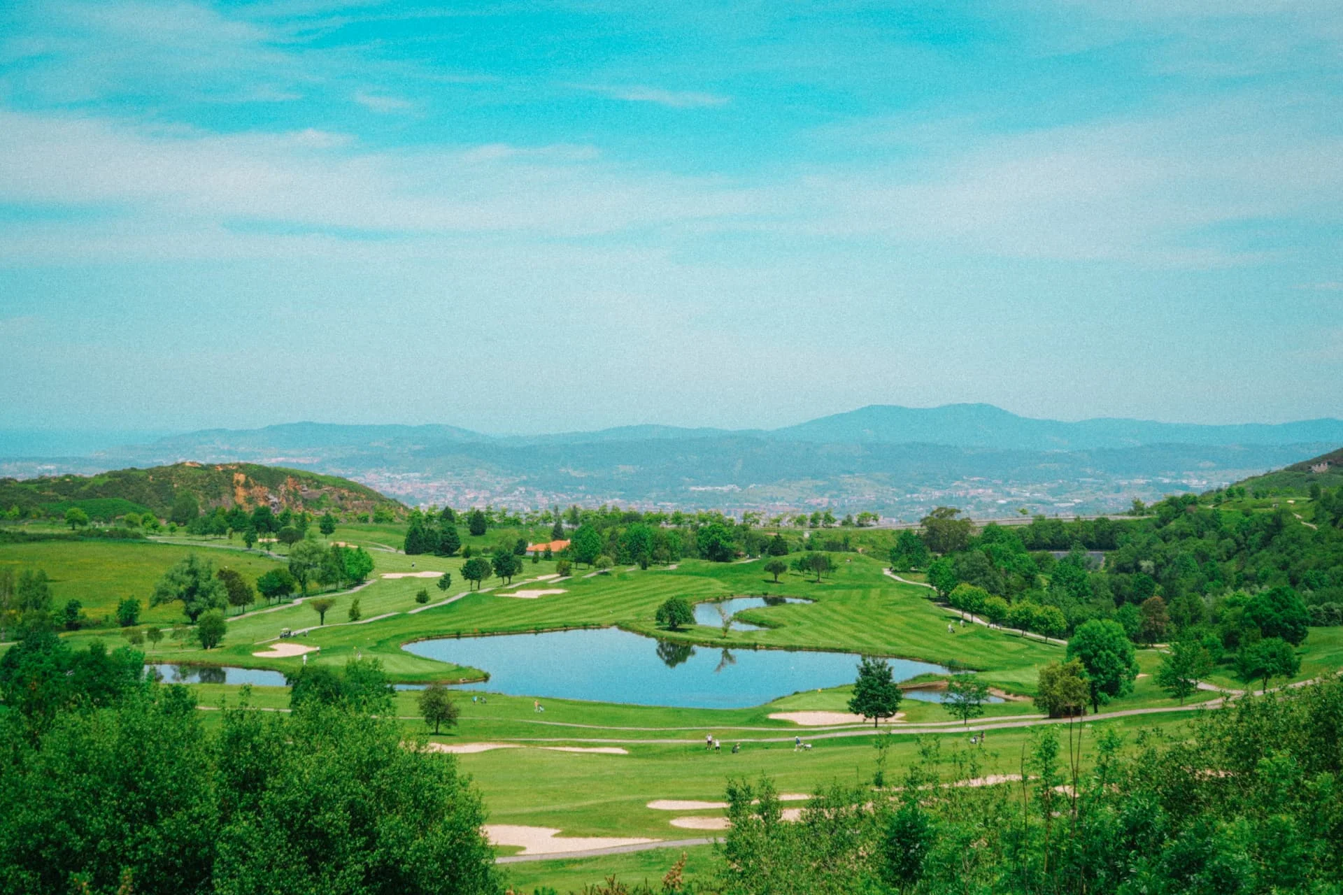 Rolling green golf course