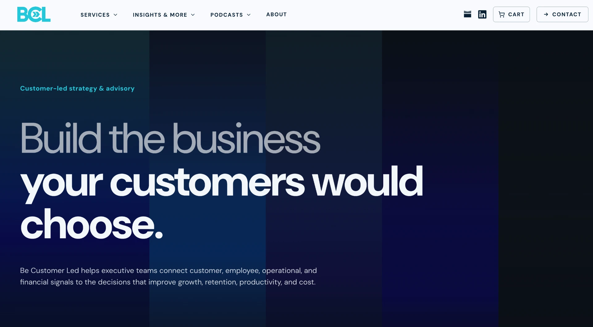 Be Customer Led — Customer journey & site clarity