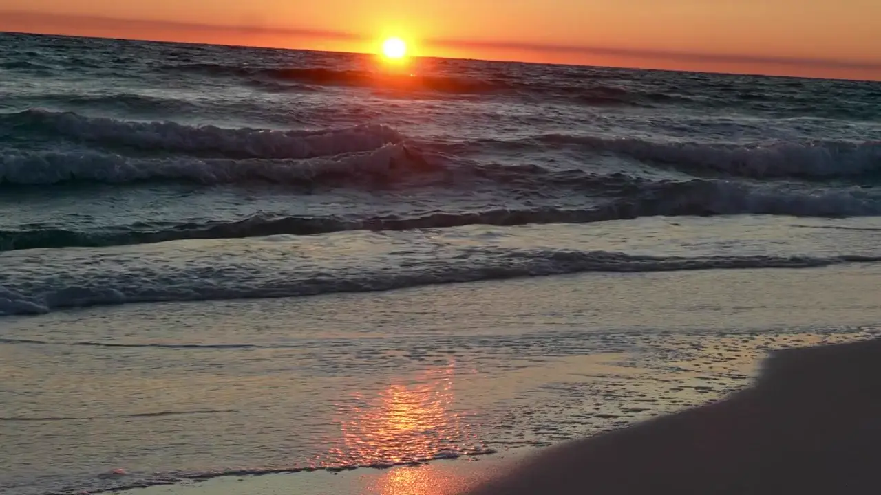 Waves rolling onto the shore
