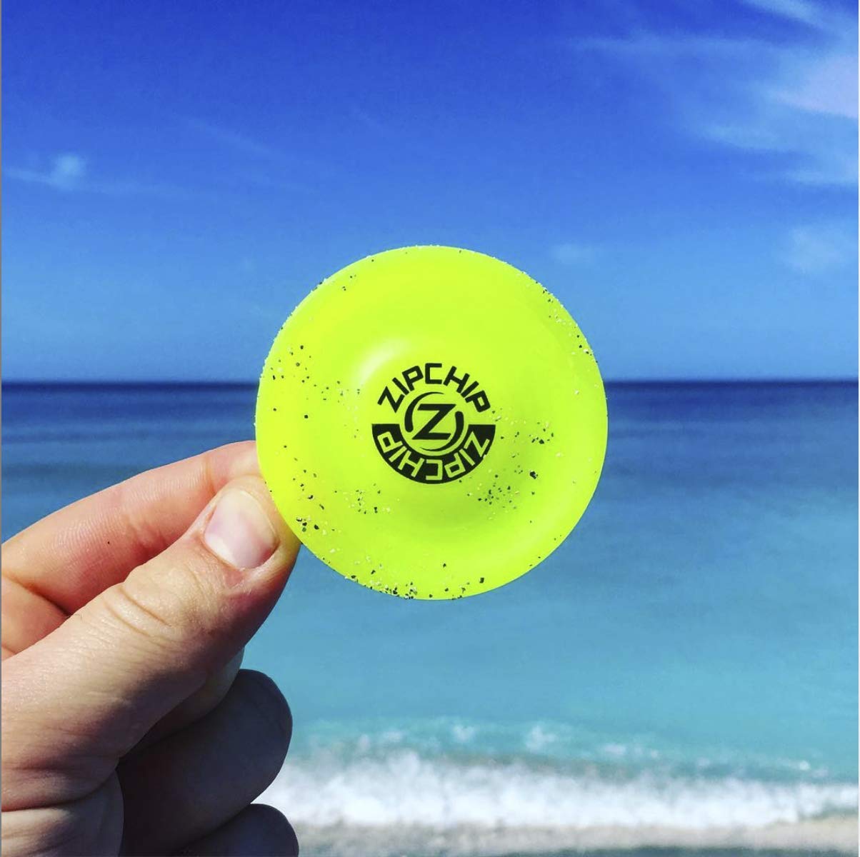 Zip Chip disc at the beach
